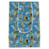 Zurück zur Schule ABC Wiederholung des Designs Mittlere Geschenktüte (Rückseite)