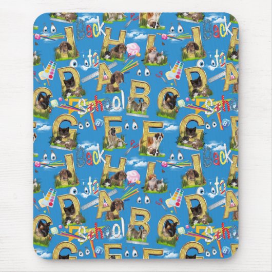 Zurück zur Schule ABC Wiederholung des Designs Mousepad (Vorne)