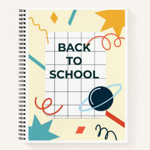 Zurück zur Schule Abstraktes Notizbuchcover mit Pl Notizblock