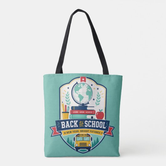 Zurück zur Schule-Abzeichen-Design Tasche (Rückseite)