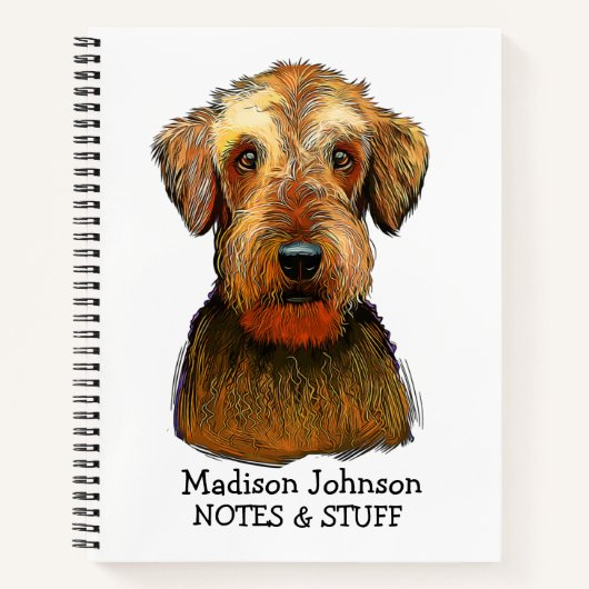 Zurück zur Schule Airedale Terrier Notebook Notizblock (Vorderseite)
