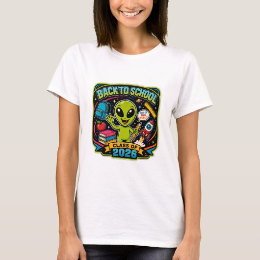 Zurück zur Schule Alien T-Shirt (Vorderseite)