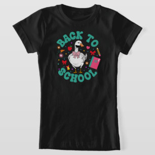 zurück zur Schule am ersten Tag lustige Gänseband T-Shirt