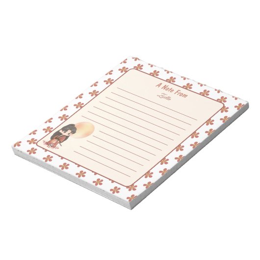 Zurück zur Schule Anime Kawaii Notepad Notizblock (Rotiert)