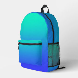 Zurück zur Schule Aqua Blue Bedruckter Rucksack