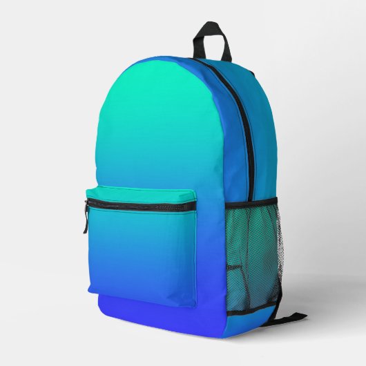 Zurück zur Schule Aqua Blue Bedruckter Rucksack (Rückseitige Ecke Rechts)