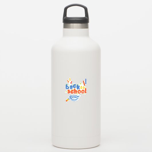 Zurück zur Schule Aufkleber (Wasserflasche)