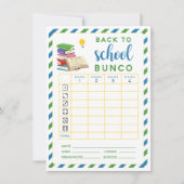 Zurück zur Schule August September Bunco-Karte Einladung (Vorderseite)