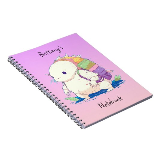 Zurück zur Schule Axolotl Kawaii personazlisiert Notizblock (Rechte Seite)