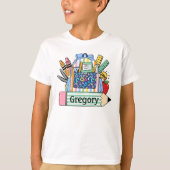 Zurück zur Schule BackPack Personalisiert Name T - T-Shirt (Vorderseite)