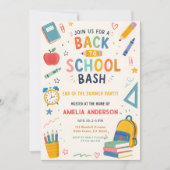 Zurück zur Schule Bash Ende Sommer Einladung (Vorderseite)