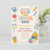 Zurück zur Schule Bash Ende Sommer Einladung (Stehend Vorderseite)