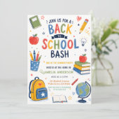 Zurück zur Schule Bash Ende Sommer Einladung (Stehend Vorderseite)