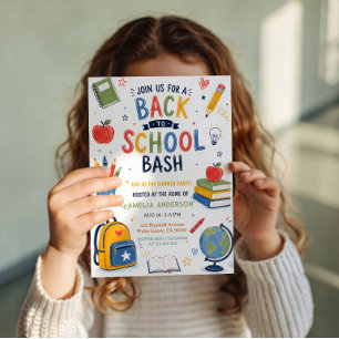 Zurück zur Schule Bash Ende Sommer Einladung