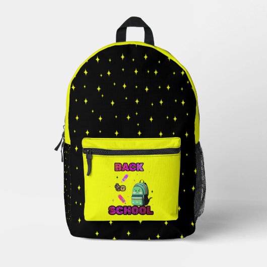 Zurück zur Schule Bedruckter Rucksack (Vorderseite)