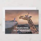 Zurück zur Schule Begrüßungskarten Giraffe Abenteu Einladung (Vorderseite)