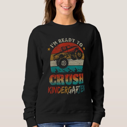 Zurück zur Schule bereit, den Kindergarten-Monster Sweatshirt (Vorderseite)