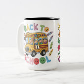 Zurück zur Schule: Bereit für ein neues Abenteuer Zweifarbige Tasse (Vorderseite Links)