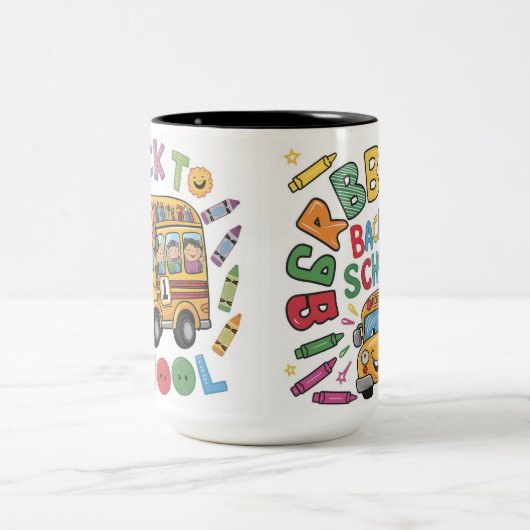 Zurück zur Schule: Bereit für ein neues Abenteuer Zweifarbige Tasse (Mittel)