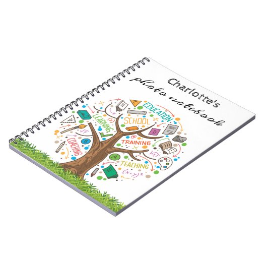 Zurück zur Schule | Bildung Tree Foto Notizblock (Linke Seite)