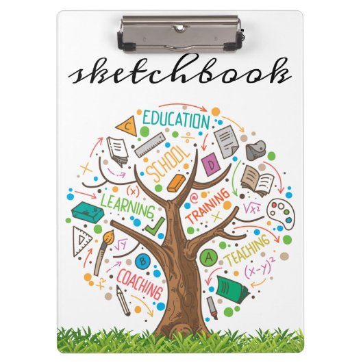 Zurück zur Schule | Bildung Tree Zwischenablage Klemmbrett (Vorderseite)