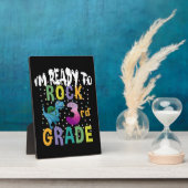 Zurück zur Schule bin ich bereit, das Dino der dri Fotoplatte (Seite)