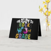 Zurück zur Schule bin ich bereit, das Dino der dri Karte (Gelbe Blume)