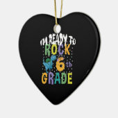Zurück zur Schule bin ich bereit für Rock 6. Klass Keramik Ornament (Links)