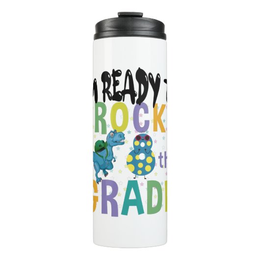 Zurück zur Schule bin ich bereit zum 8. Klasse Din Thermosbecher (Vorderseite)