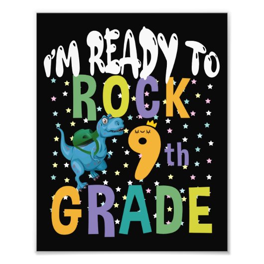 Zurück zur Schule bin ich bereit zum 9. Klasse Din Fotodruck (Vorne)