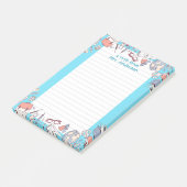 Zurück zur Schule Blau Post-it Klebezettel (angewinkelt)