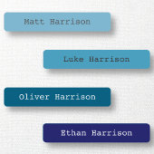 Zurück zur Schule Blauer farbiger Junge Typisierte Etiketten