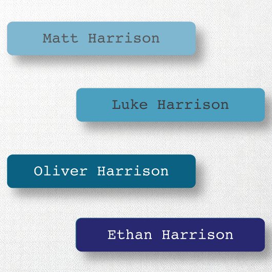 Zurück zur Schule Blauer farbiger Junge Typisierte Etiketten