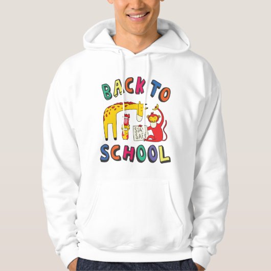 Zurück zur Schule - Bleibe Sicherheit Hoodie (Vorderseite)