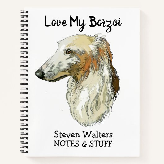 Zurück zur Schule Borzoi Notebook Notizblock (Vorderseite)