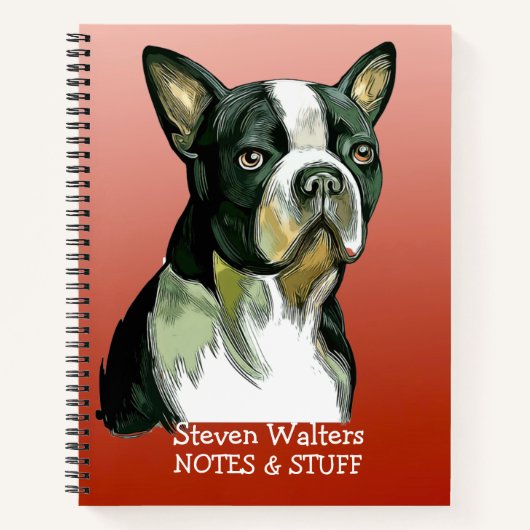 Zurück zur Schule Boston Terrier Notebook Notizblock (Vorderseite)