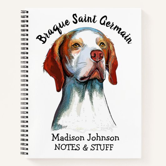 Zurück zur Schule Braque Saint Germain Notebook Notizblock (Vorderseite)