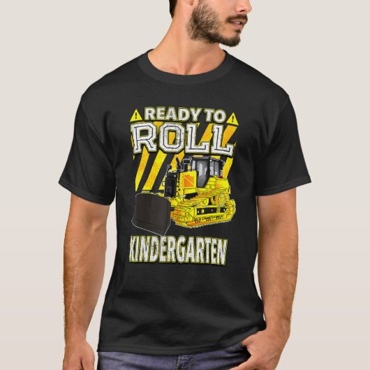 Zurück zur Schule Bulldozer bereit für Kindergart T-Shirt (Vorderseite)