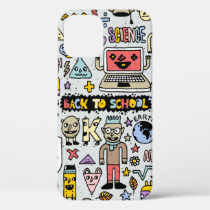 Zurück zur Schule bunter Doodle Set. Vintage Kran Case-Mate iPhone Hülle