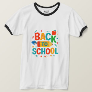 "Zurück zur Schule" Buntstift- und Apfel-Grafik T-Shirt