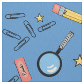 Zurück zur Schule / Bürobedarf Blau Stoff (Nahaufnahme)