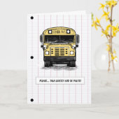 Zurück zur Schule - Bus - Spaß - jedes Alter Karte (Gelbe Blume)