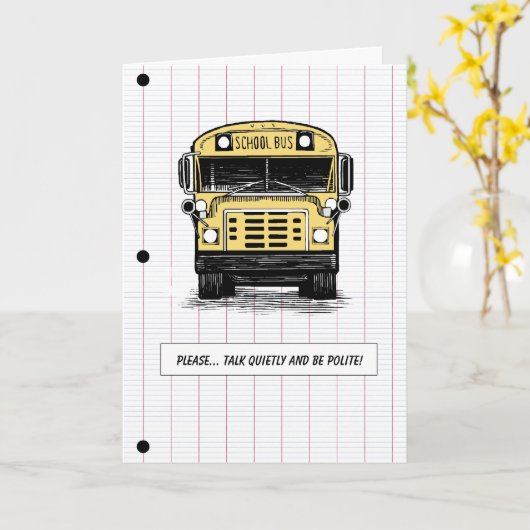 Zurück zur Schule - Bus - Spaß - jedes Alter Karte (Gelbe Blume)