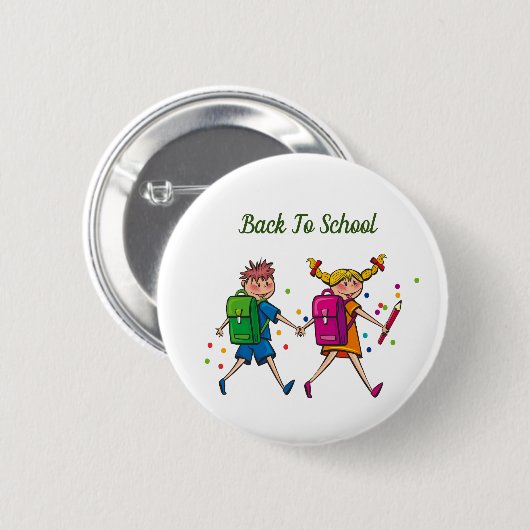 Zurück zur Schule Button (Vorne & Hinten)