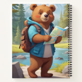 Zurück zur Schule - Cartoon Bear mit Rucksack und Notizblock (Rückseite)