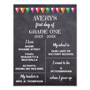 Zurück zur Schule Chalkboard About Me - Schild