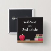 Zurück-zur-Schule-Chalkboard | Apfel | Schaltfläch Button (Vorne & Hinten)