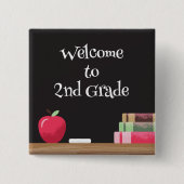 Zurück-zur-Schule-Chalkboard | Apfel | Schaltfläch Button (Vorderseite)