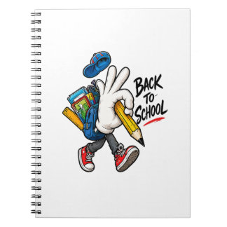 Zurück zur Schule Charakter Schulmaterial Design Notizblock