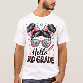 Zurück zur Schule Coquette Bow Lehrer Hallo Dritte T-Shirt